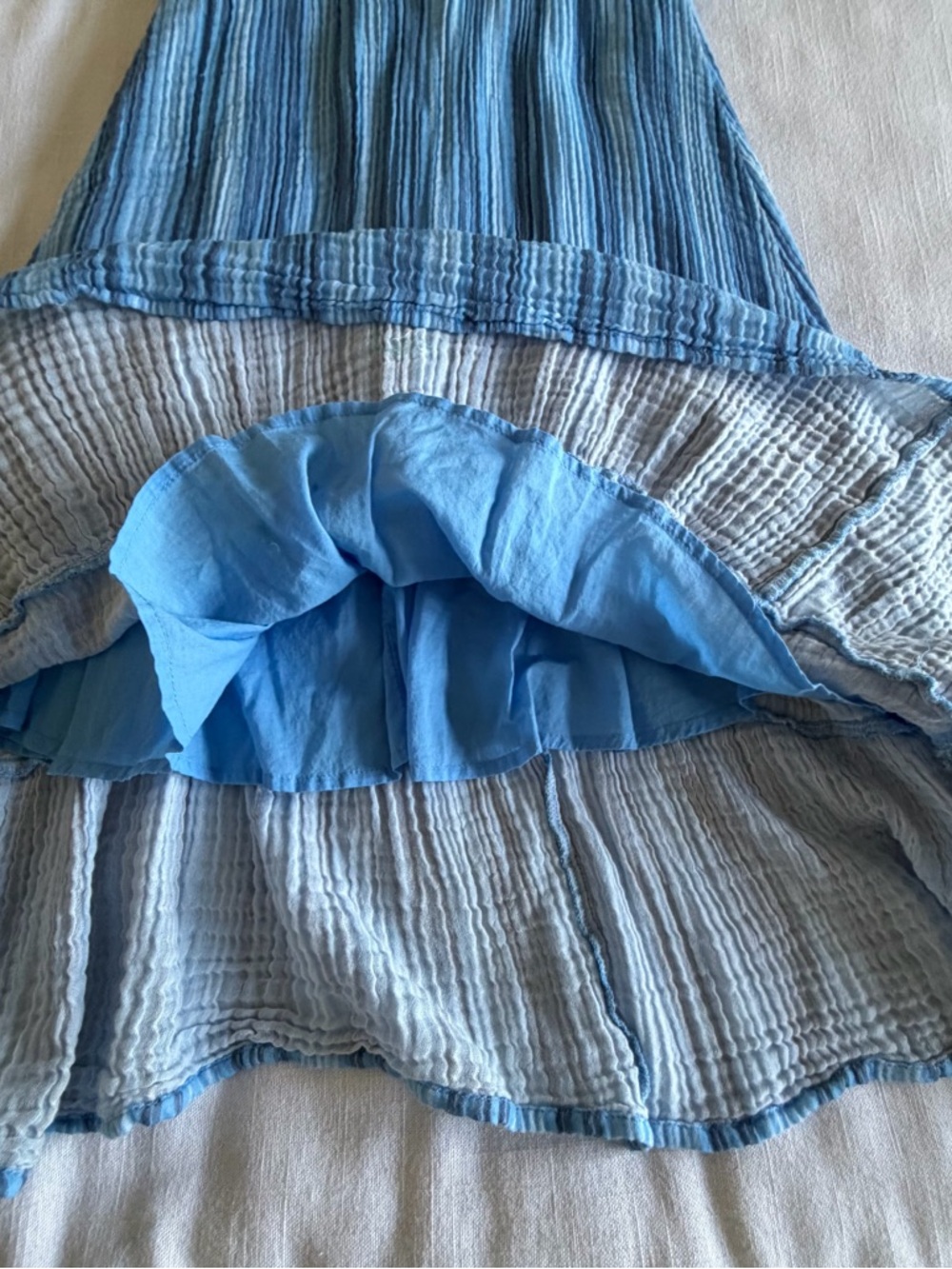 Aerie Dress Womens S Striped Button Front Ruffle Hem Midi Sundress Summer Boho - Picture 3 of 10